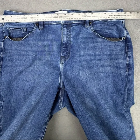 Lane Bryant Deep Blue Mid Rise Straight Denim Jeans - Picture 3 of 11